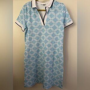 Charter Club Light Blue Patterned Polo Dress NEW Size Large